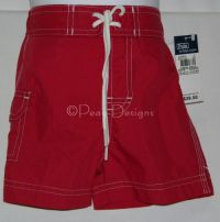 RALPH LAUREN POLO Red SWIM SHORTS Baby Boy Toddler - NEW